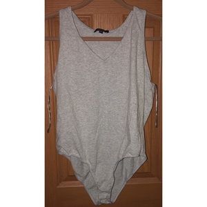 rainbow racer back bodysuit - gray